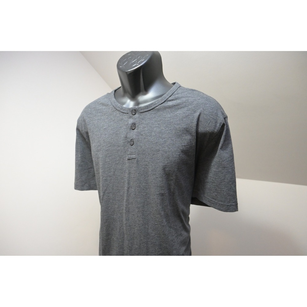 Original Penguin Henley Shirt Mens XXL Gray Short Sleeve Cotton Blend Excellent